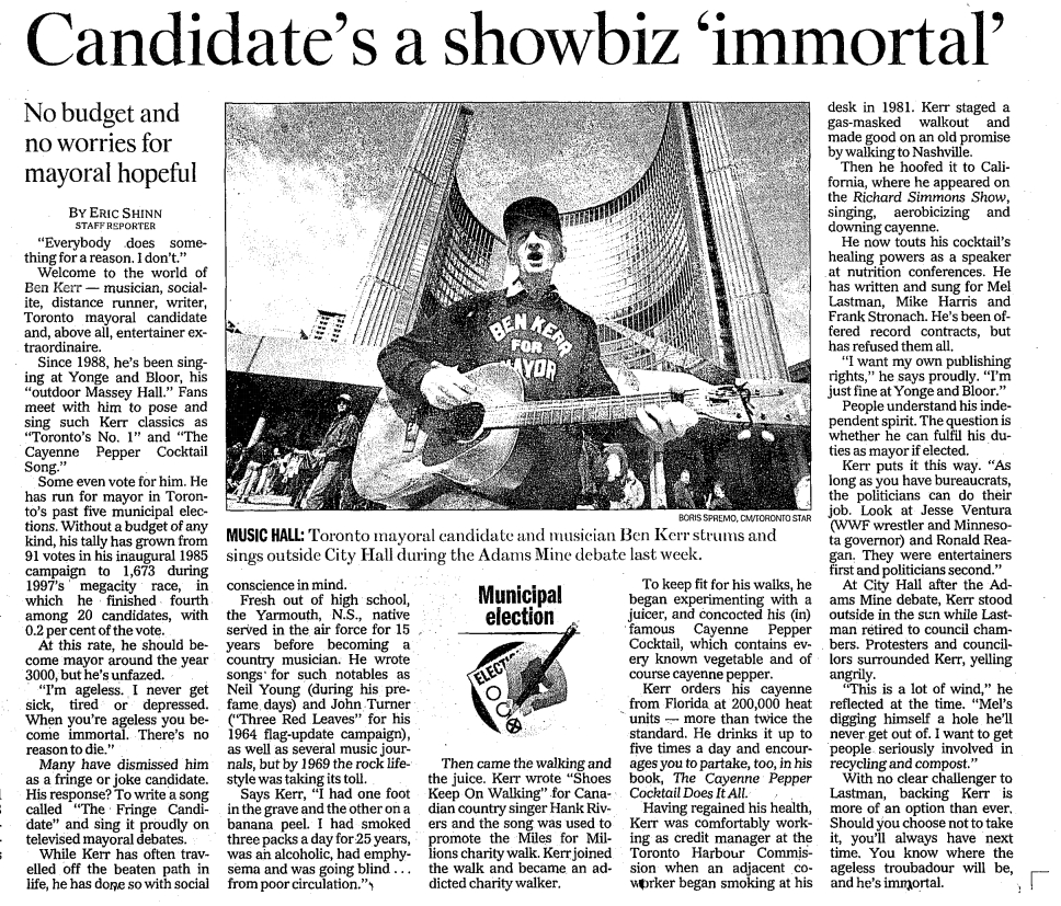 Toronto Star, Oct. 19,2000