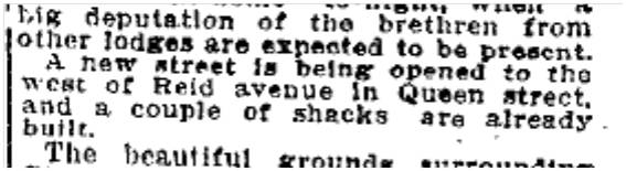 Opening Erie Terrace (Craven Rd) west of Reid Ave (Rhodes Ave) Toronto Star, May 29, 1906