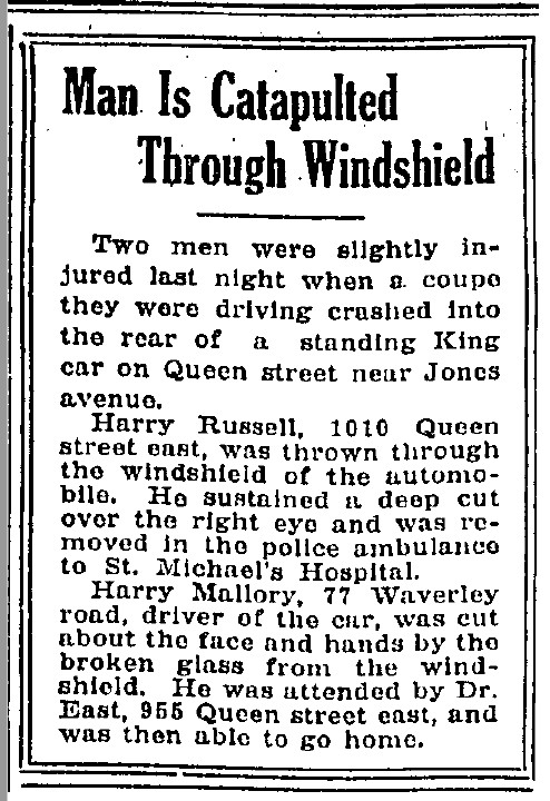 19220504 GL Harry Russell injured car accident